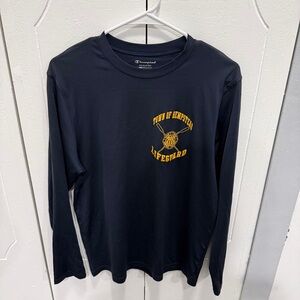 Champion Blue and Yellow Town of Hempstead Lifeguard Long Sleeve Shirt